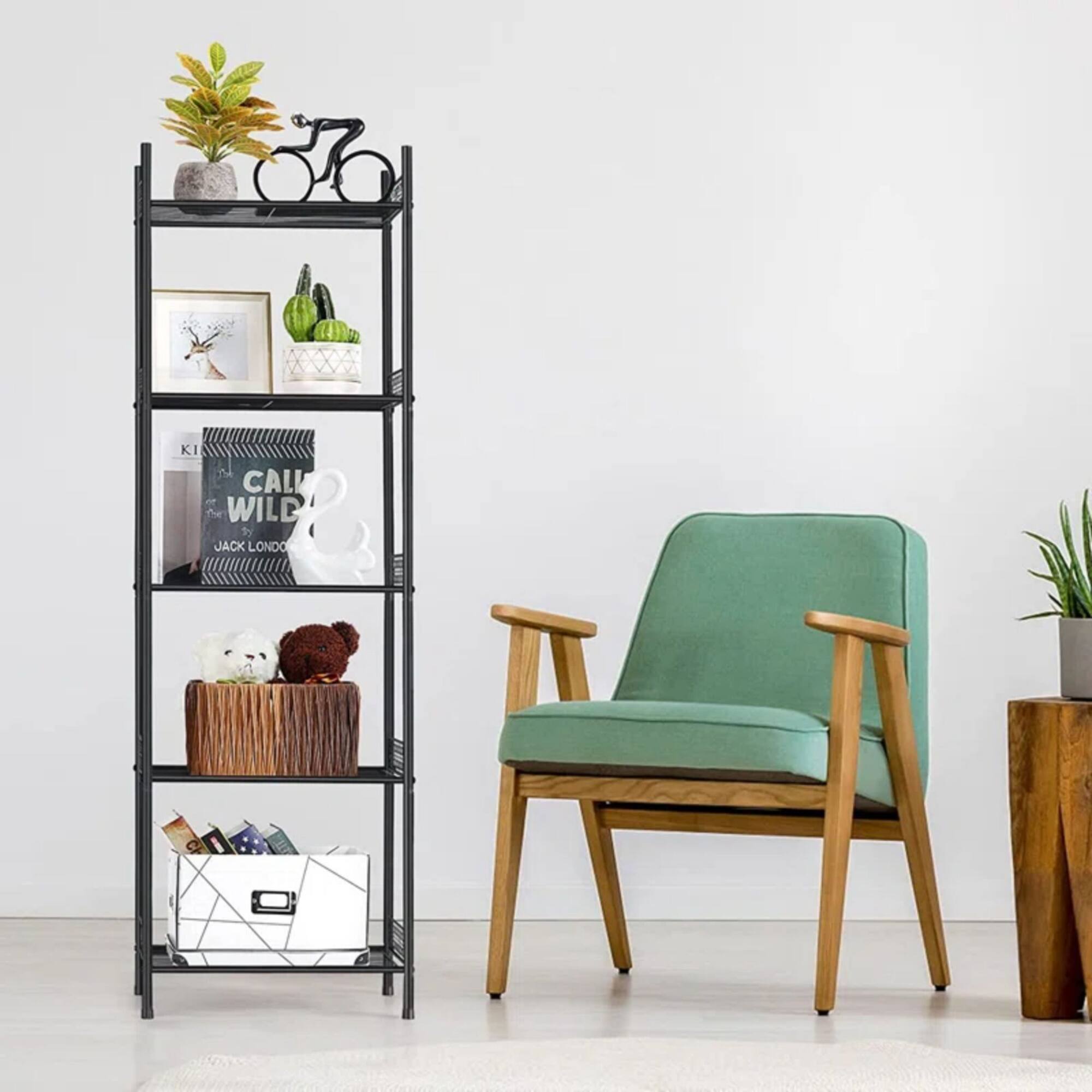 NEX™ 57" Black 5-Tier Wire Storage Organizer, 2ct.